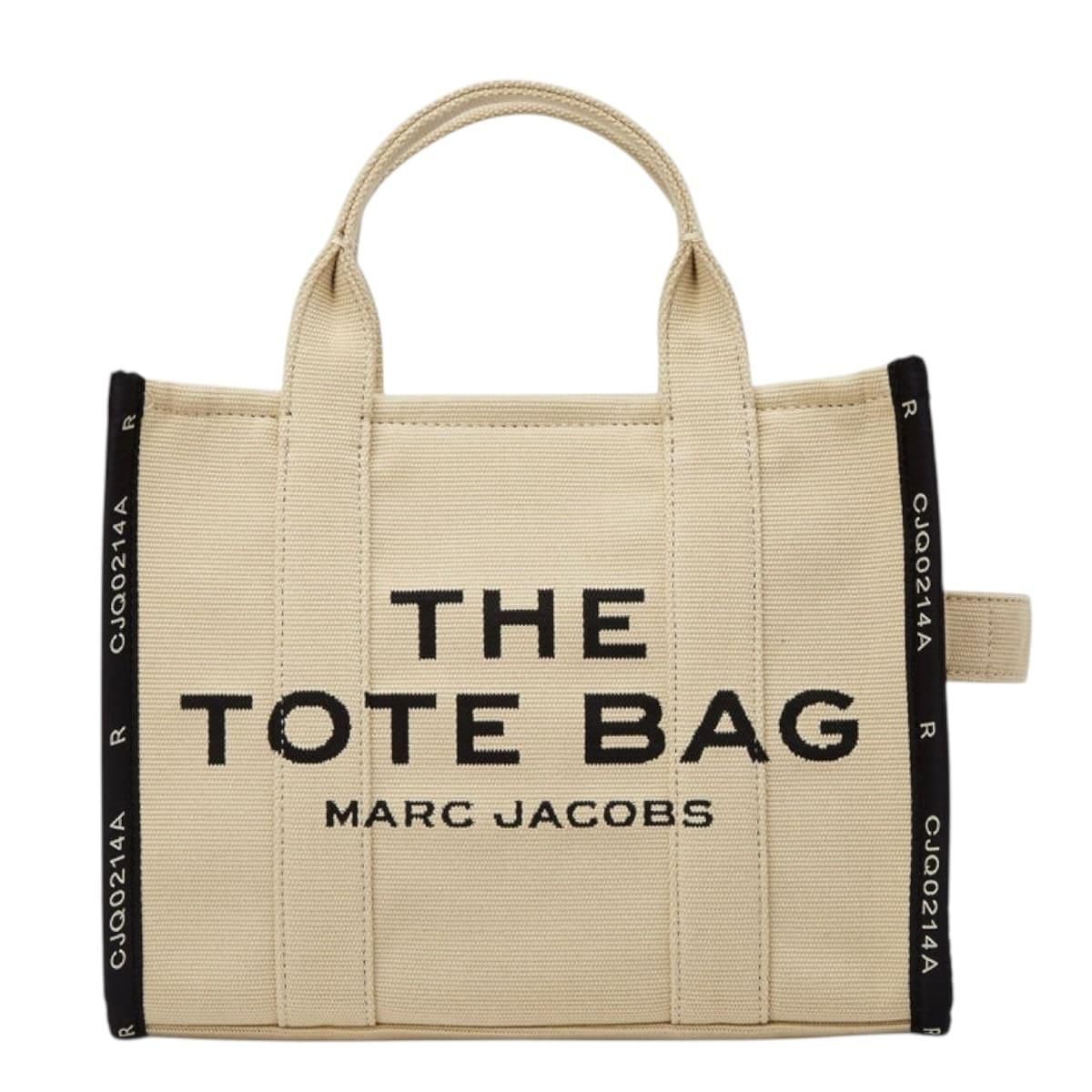 Bolsa Marc Jacobs The Tote Bag Jacquard Beige Mediana