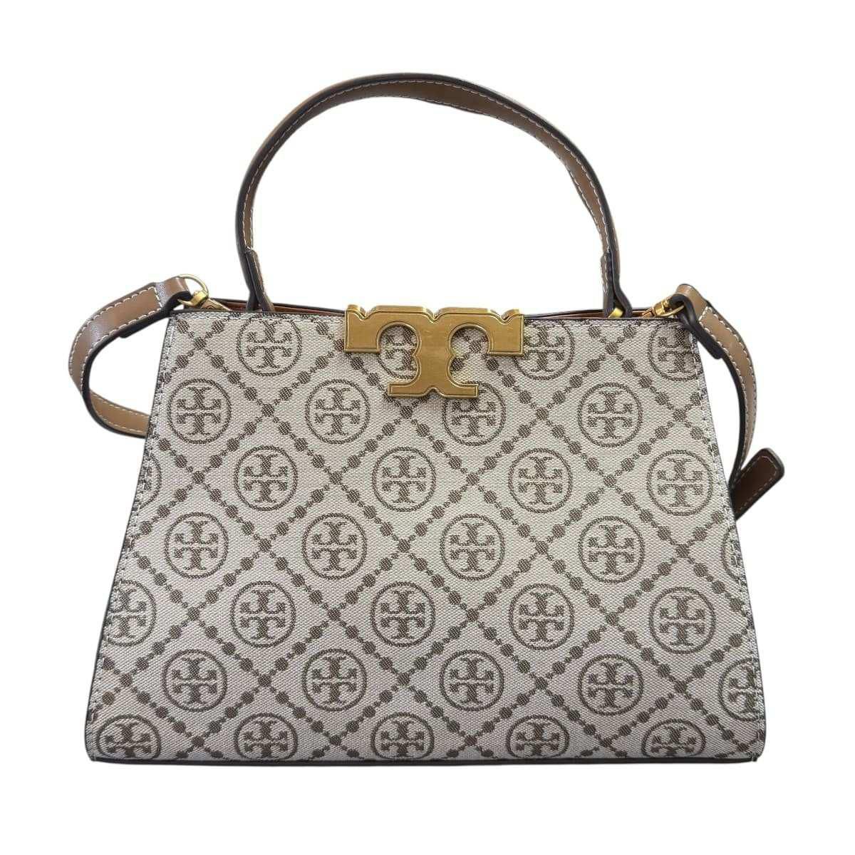 Bolsa Satchel Tory Burch Jacquard Eleanor Color Beige