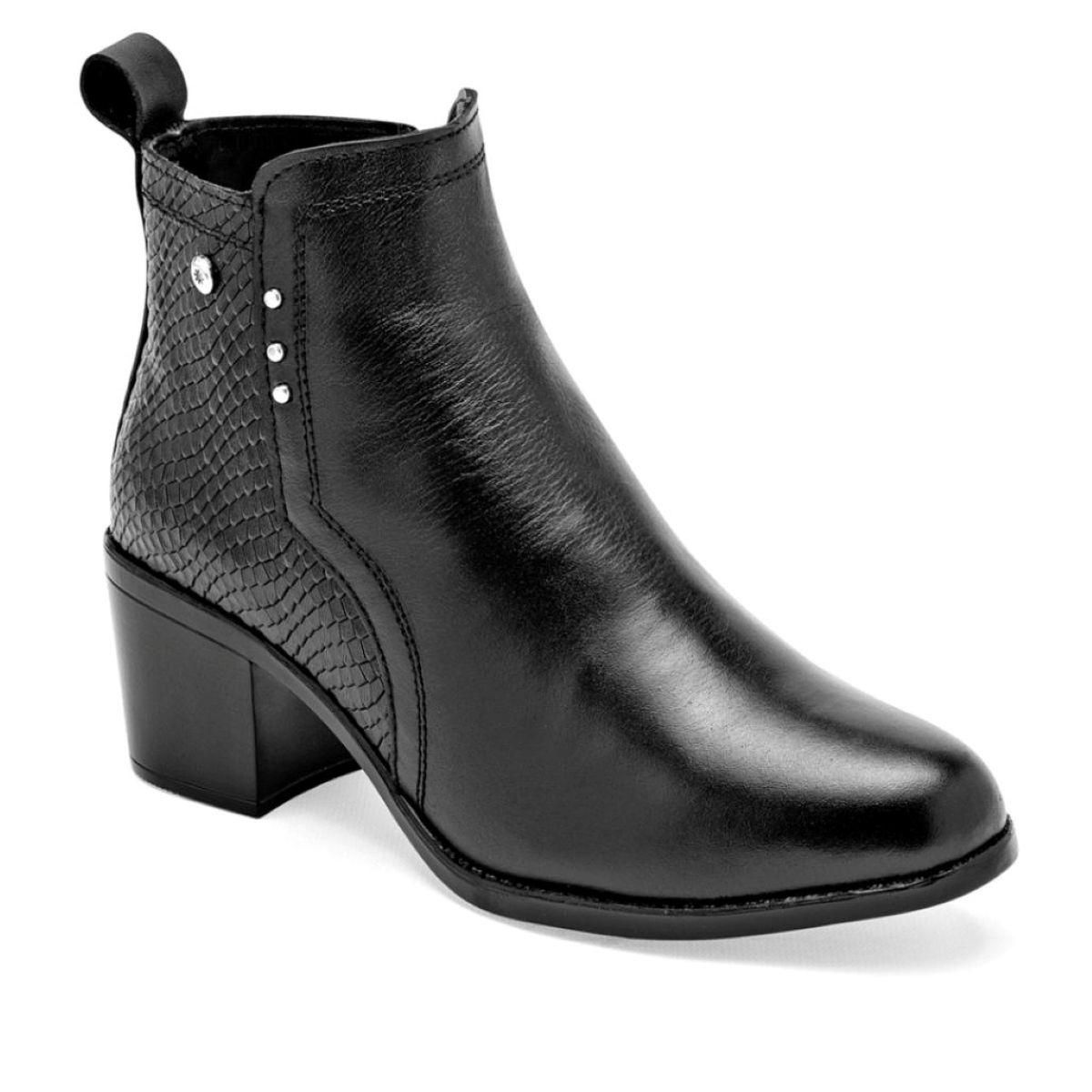 Botin Para Mujer Moramora Color Negro Modelo 136502 Talla 23