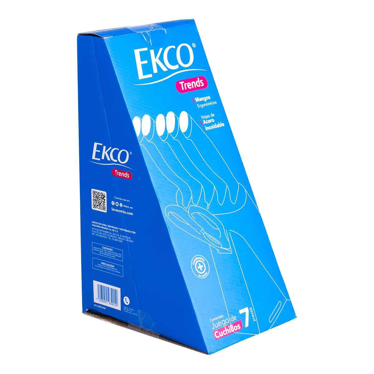 Bloque Cuchillos 7 Pzas Ekco Trends Verde Acero Inoxidable