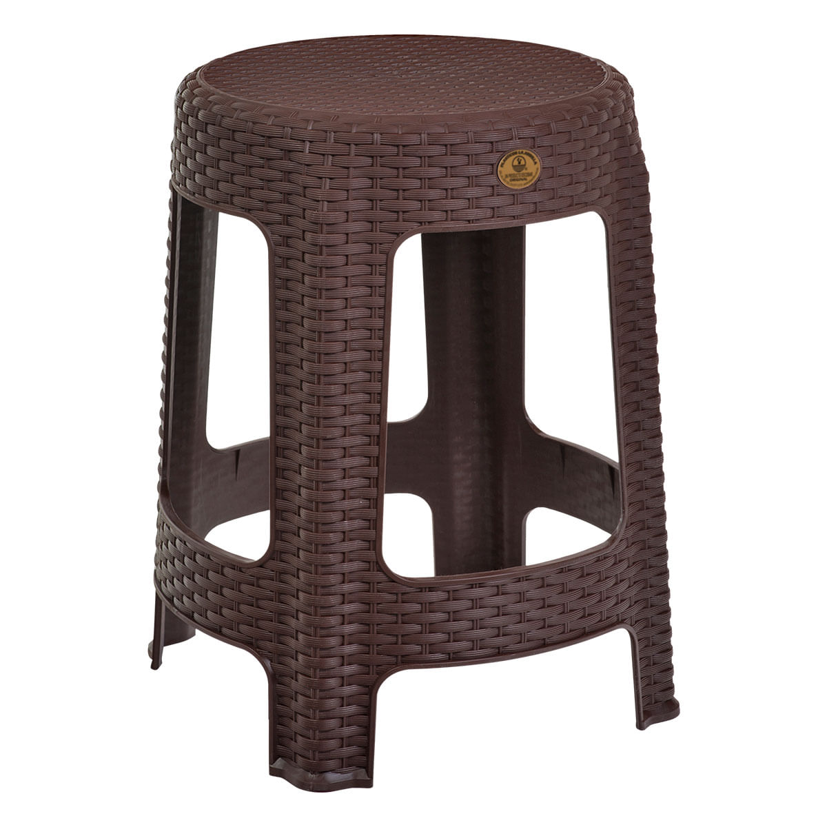 Banco Redondo Plásticos La Ardilla Rattan Chocolate L40 A45
