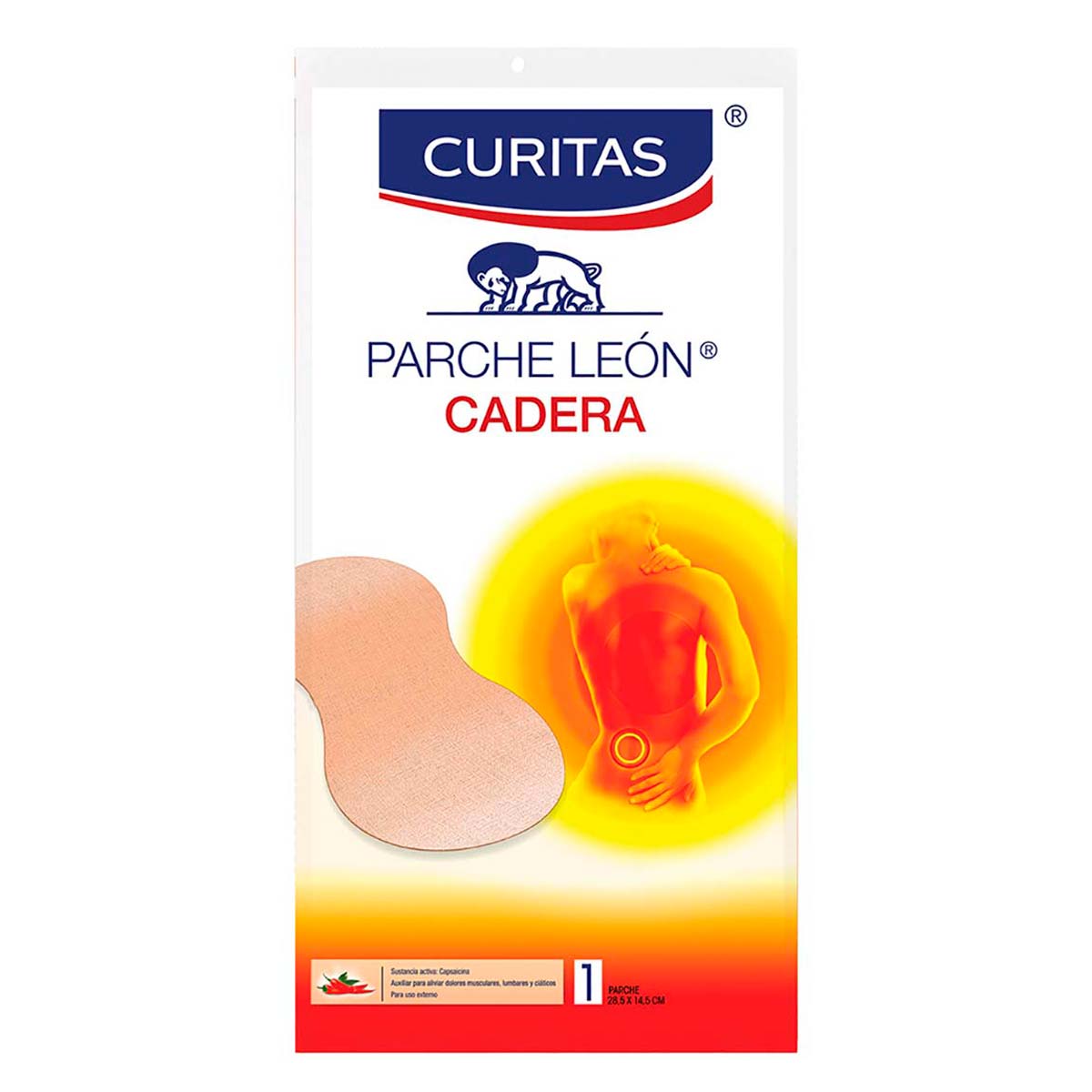Parche de Cadera Curitas León (28.5cm x 14.5cm)