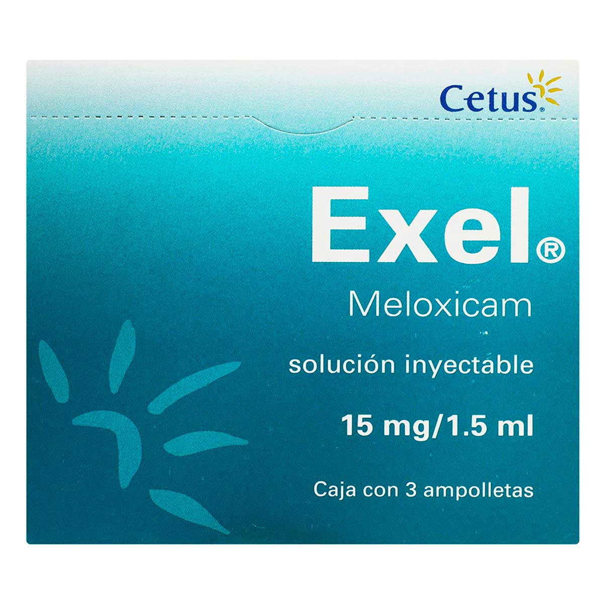 Solución Inyectable Exel Meloxicam 15 mg/1.5ml Caja con 3 Ampolletas