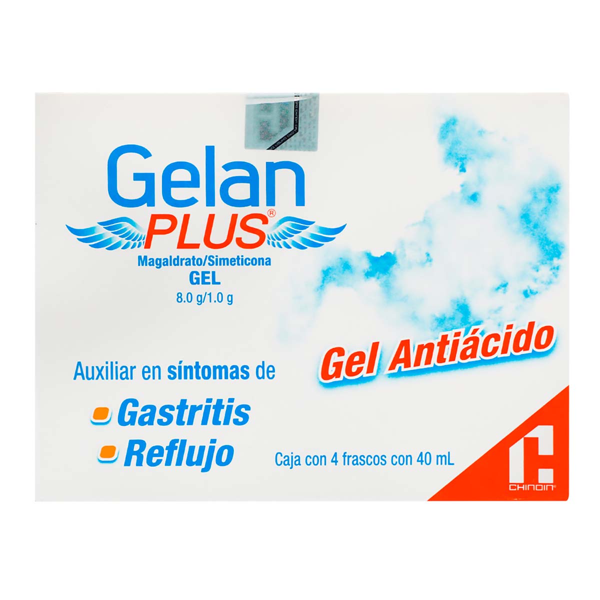 Gel Gelan Plus 8g/1g Antiácido Caja con 4 Frascos con 40ml