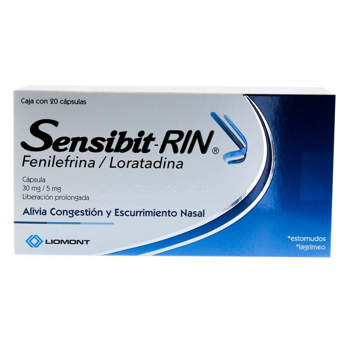Cápsulas Sensibit-Rin 30mg/5mg Caja con 20 Cápsulas