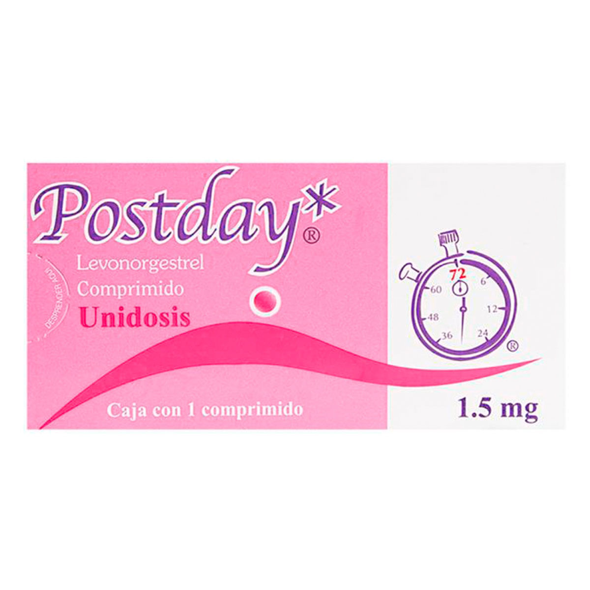 Comprimido Postday Unidosis Levonorgestrel 1.5mg Caja con 1 Comprimido