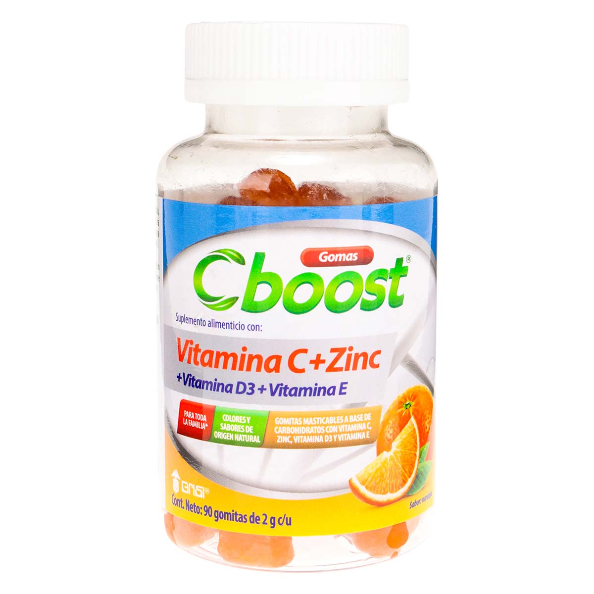 Gomitas C-Boost con Vitamina C + Zinc Vitamina D3 + Vitamina E 90 Gomitas