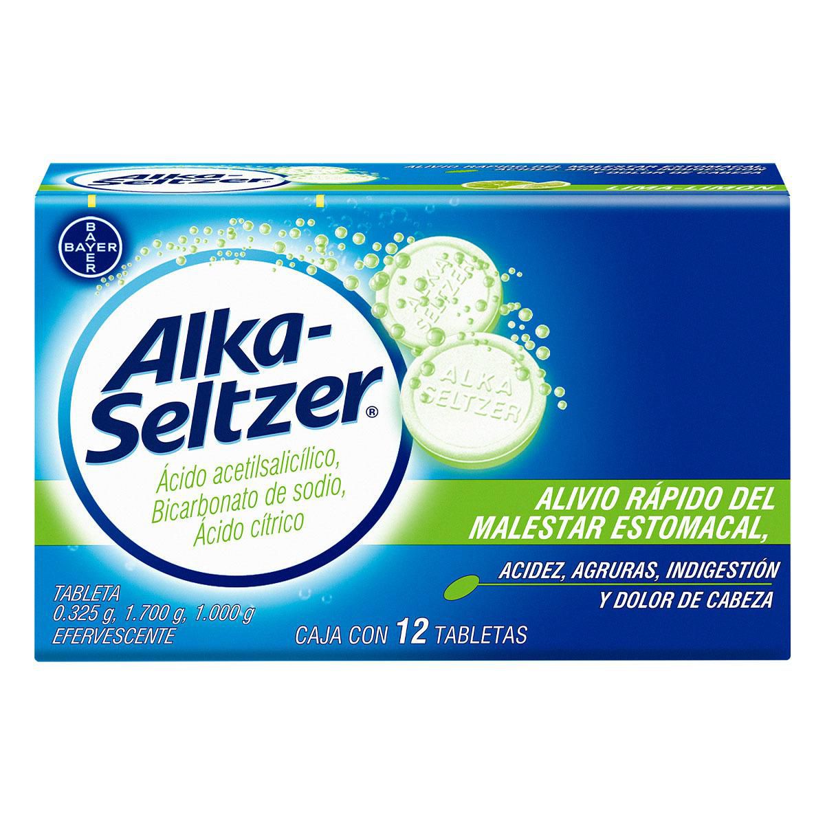 Alka Seltzer Lima Limon Caja con 12 Tabletas Efervesentes