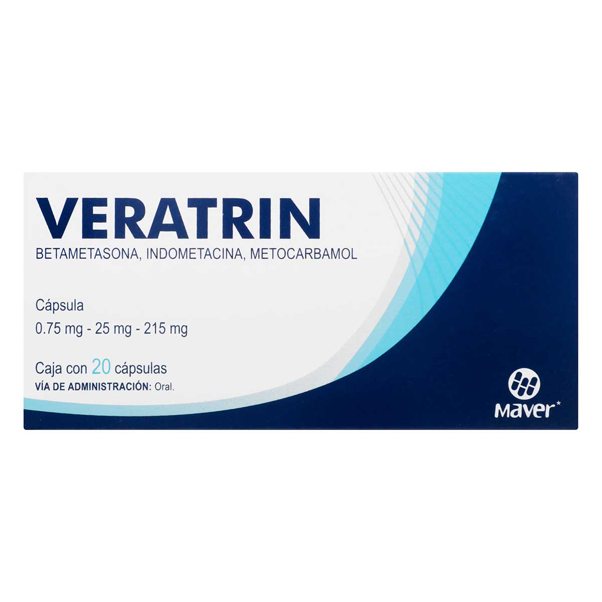 Cápsulas Genéricas Betametasona / Indometacina / Metocarbamol Caja con 20 Cápsulas