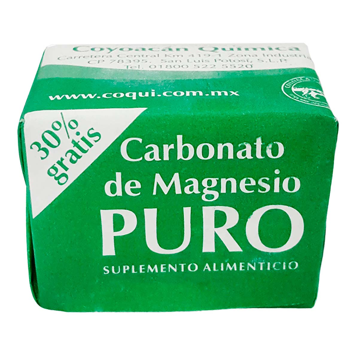 Suplemento Alimenticio Coyoacán Química Carbonato de Magnesio Puro 1 Terrón