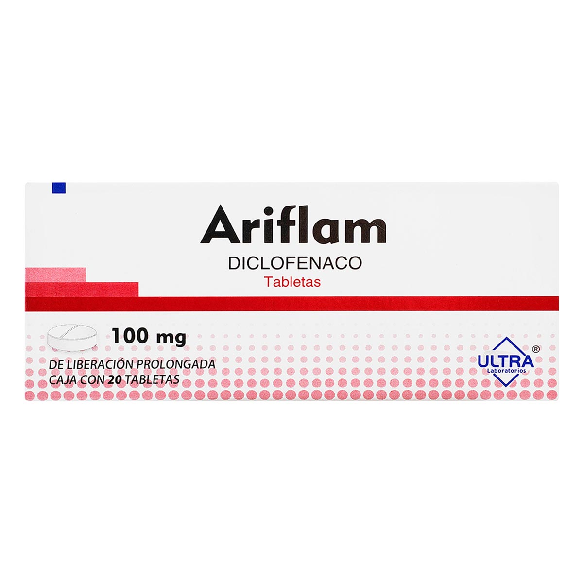 Tabletas Genéricas Diclofenaco 100mg Caja con 20 Tabletas