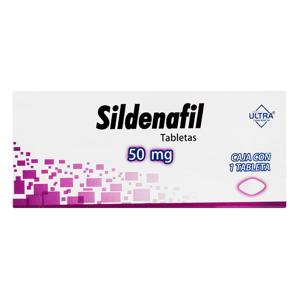 Tabletas Genéricas Sildenafil 50mg Caja con 1 Tableta