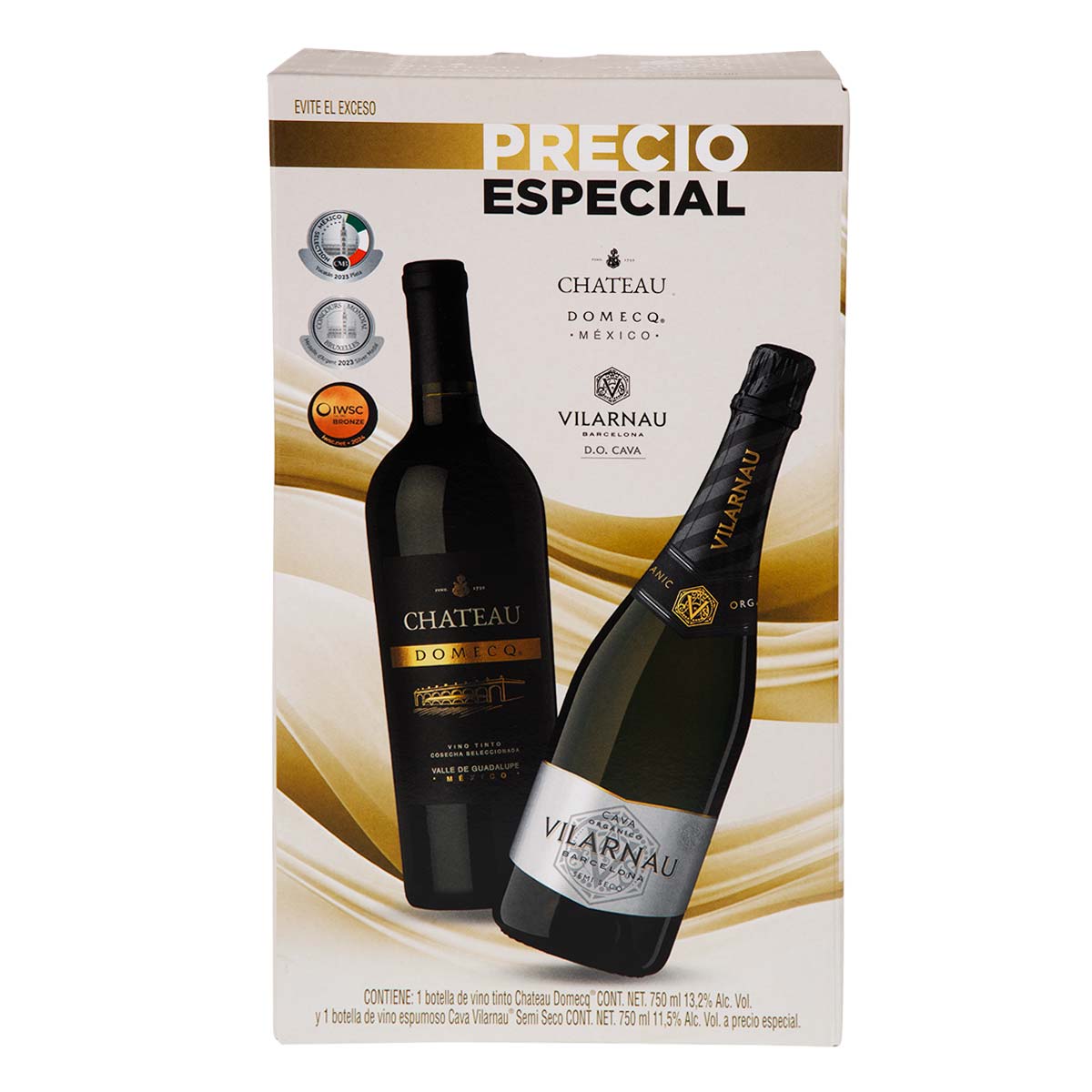 Vino Chateau Domecq Tinto 750ml Con 1 Vilarnau Semi Seco 200ml