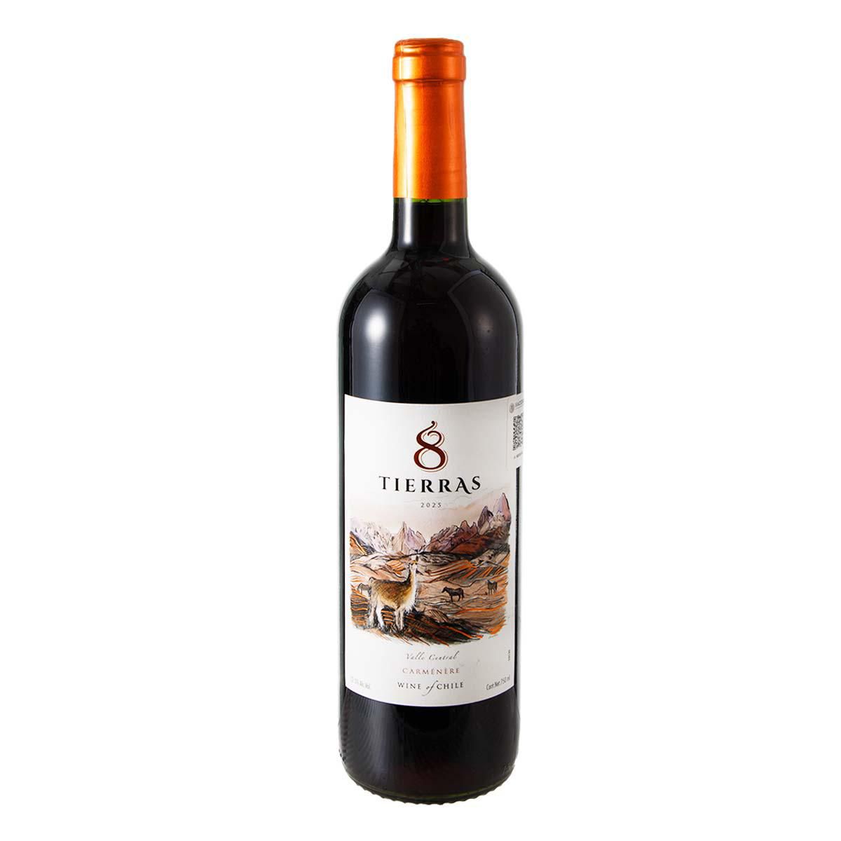 Vino Tinto 8 Tierras Carmenere 750 Ml