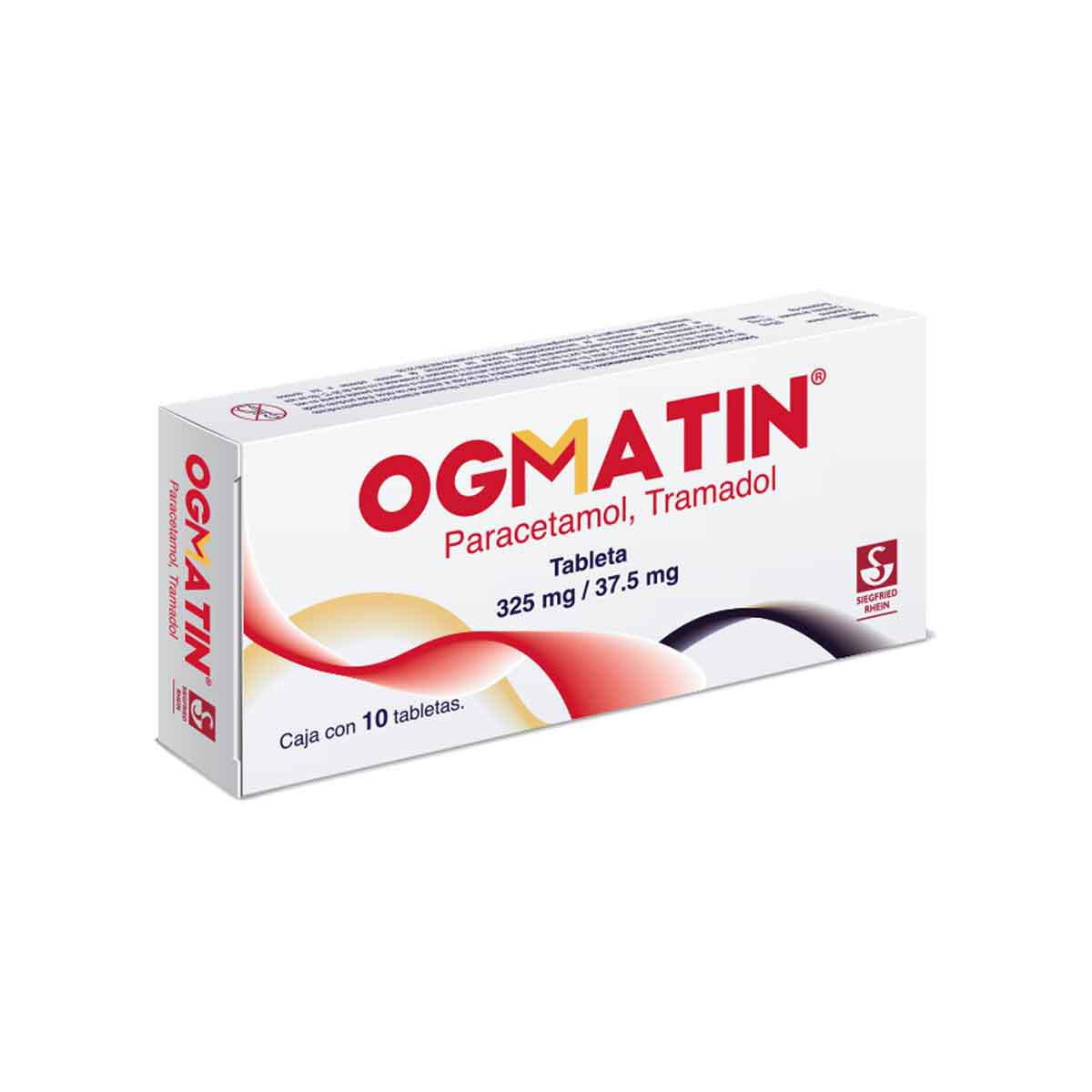 Ogmatin 325 mg / 37.5 mg -  Caja con 10 tabletas (Paracetamol y Tramadol)