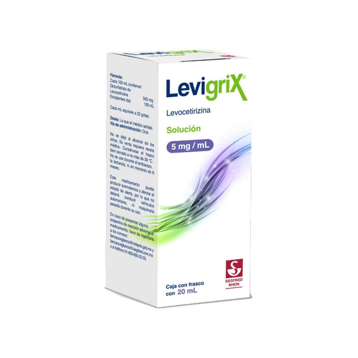 Levigrix 5 mg - Frasco gotero 20 ml (Levocetirizina)