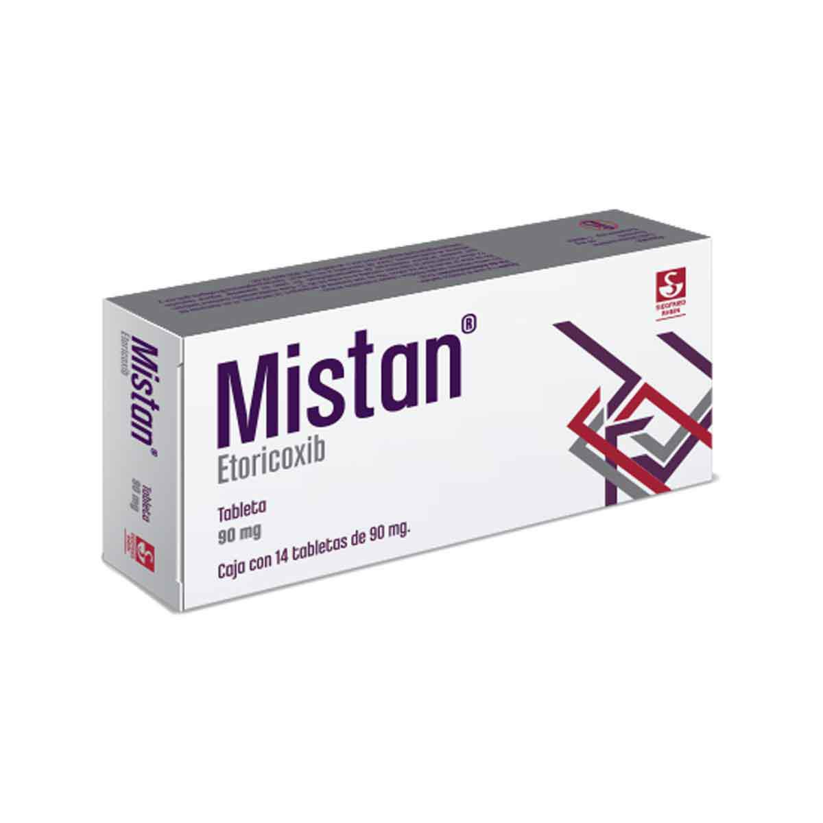 Mistan 90 mg - Caja con 14 tabletas (Etoricoxib)