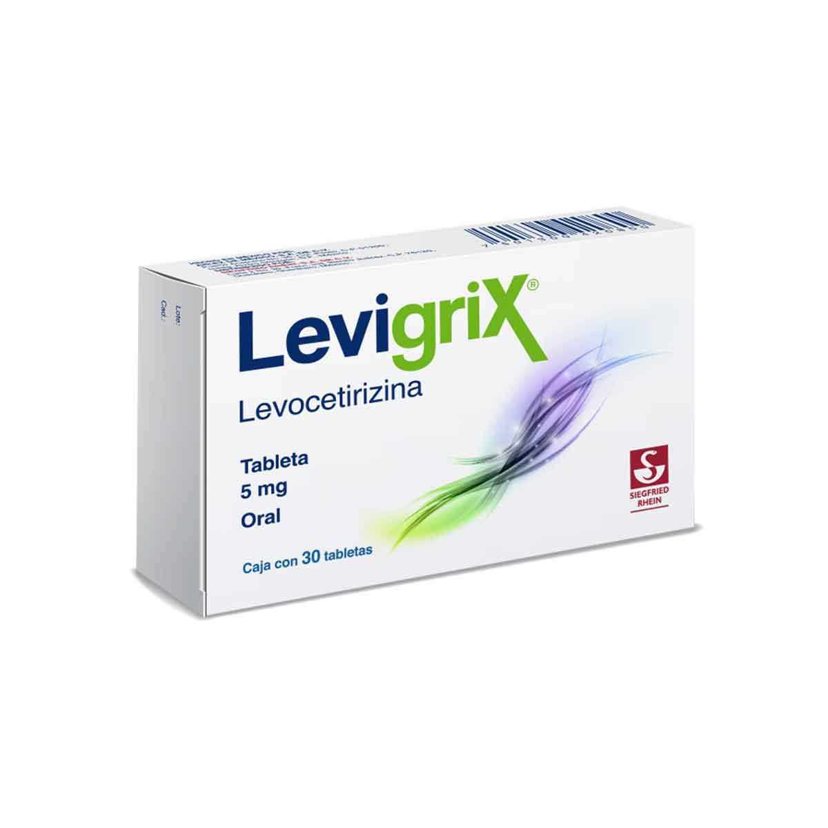 Levigrix 5 mg - Caja con 30 tabletas (Levocetirizina)