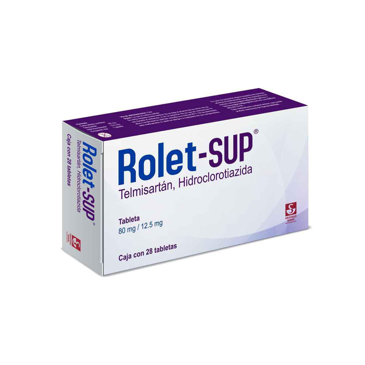 Rolet SUP 80 mg / 12.5 mg - Caja con 28 tabletas (Telmisartán e Hidrocloratiazida)