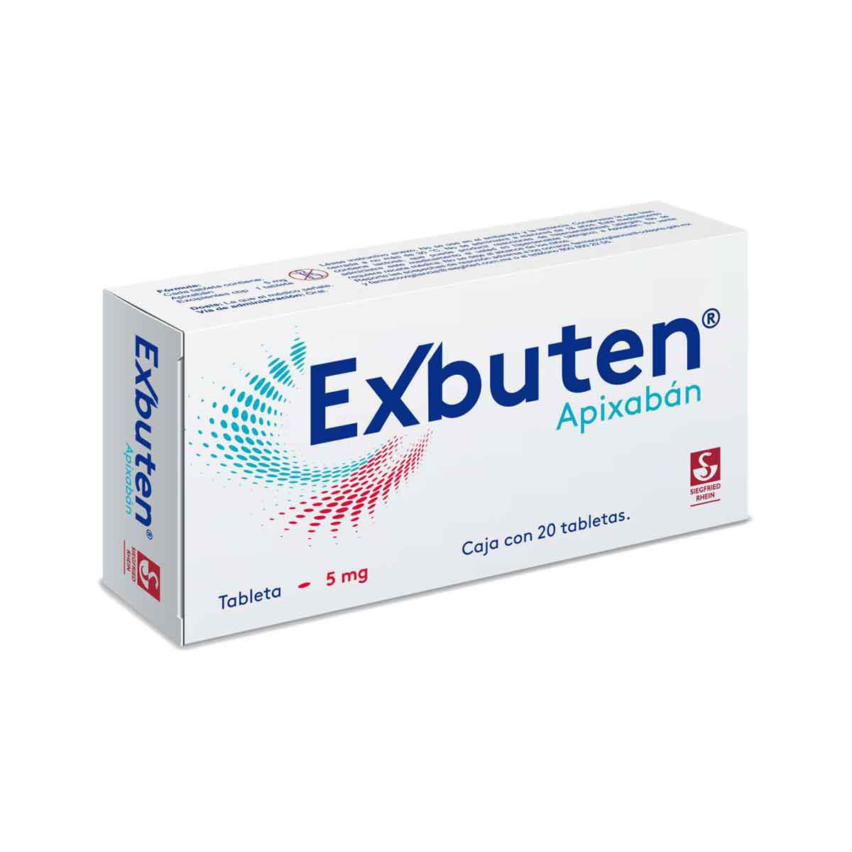 Exbuten 5 mg - Caja con 20 tabletas (Apixaban)