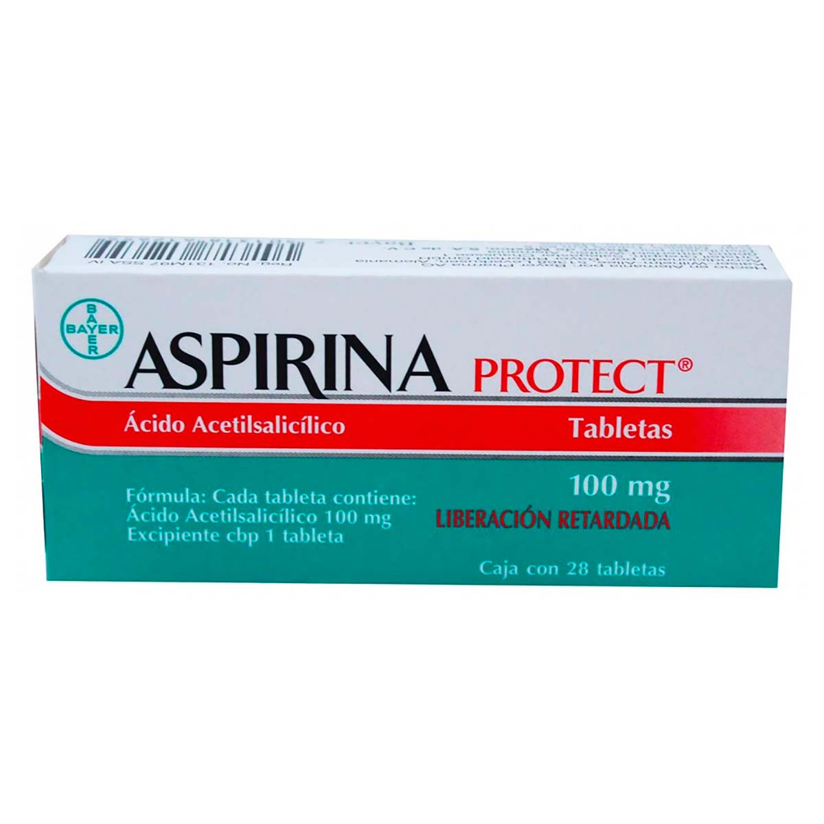 Tabletas Aspirina Protect 100mg Liberación Retardada Caja con 28 Tabletas