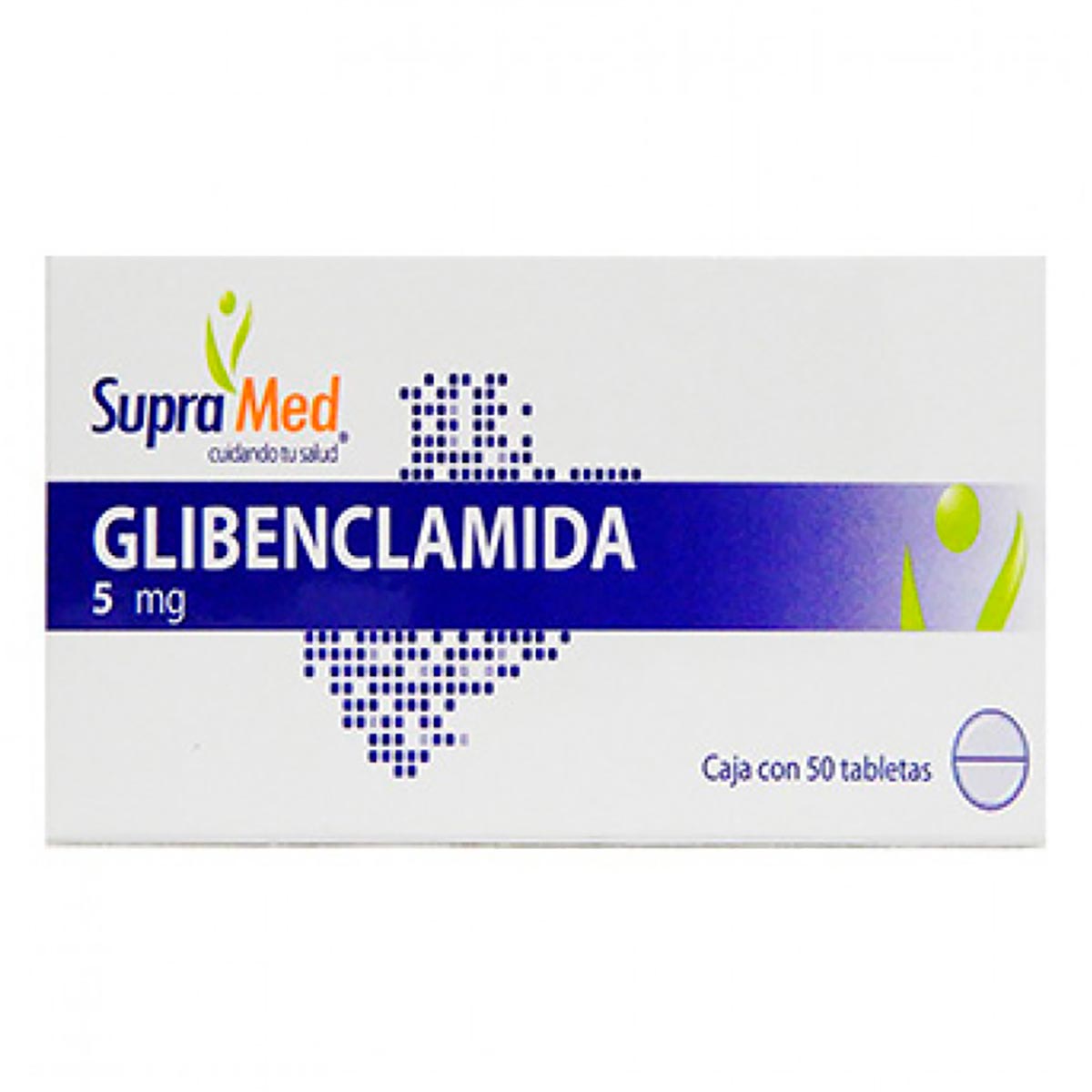 Tabletas SupraMed Glibenclamida 5mg Caja con 50 Tabletas