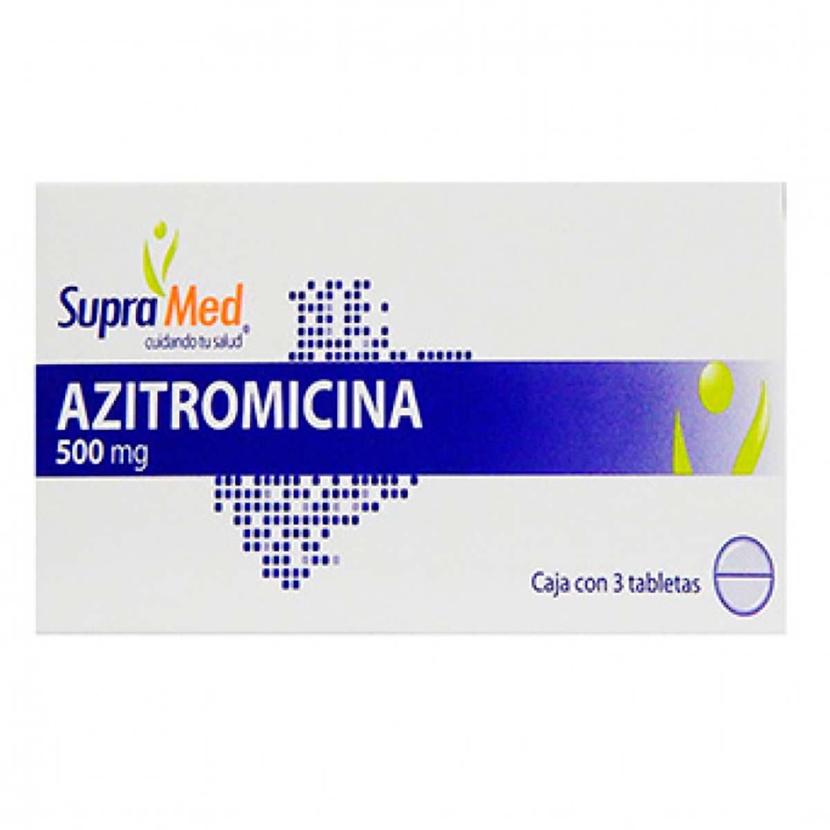 Tabletas SupraMed Azitromicina 500mg Caja con 3 Tabletas
