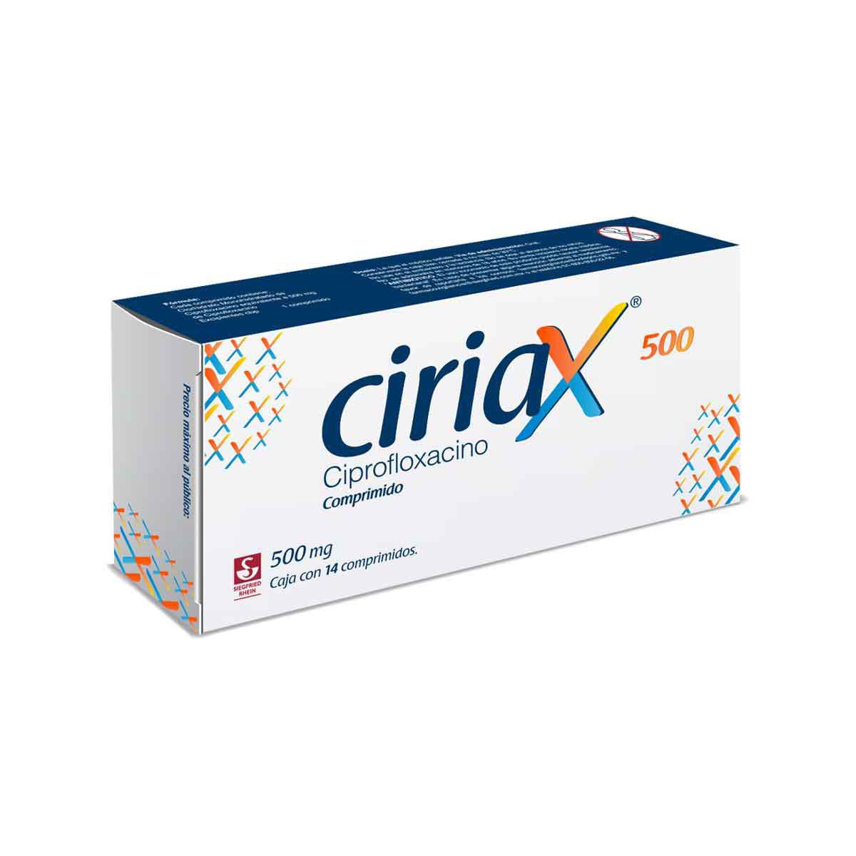 Ciriax 500 mg - Caja con 14 comprimidos (Ciprofloxacino)