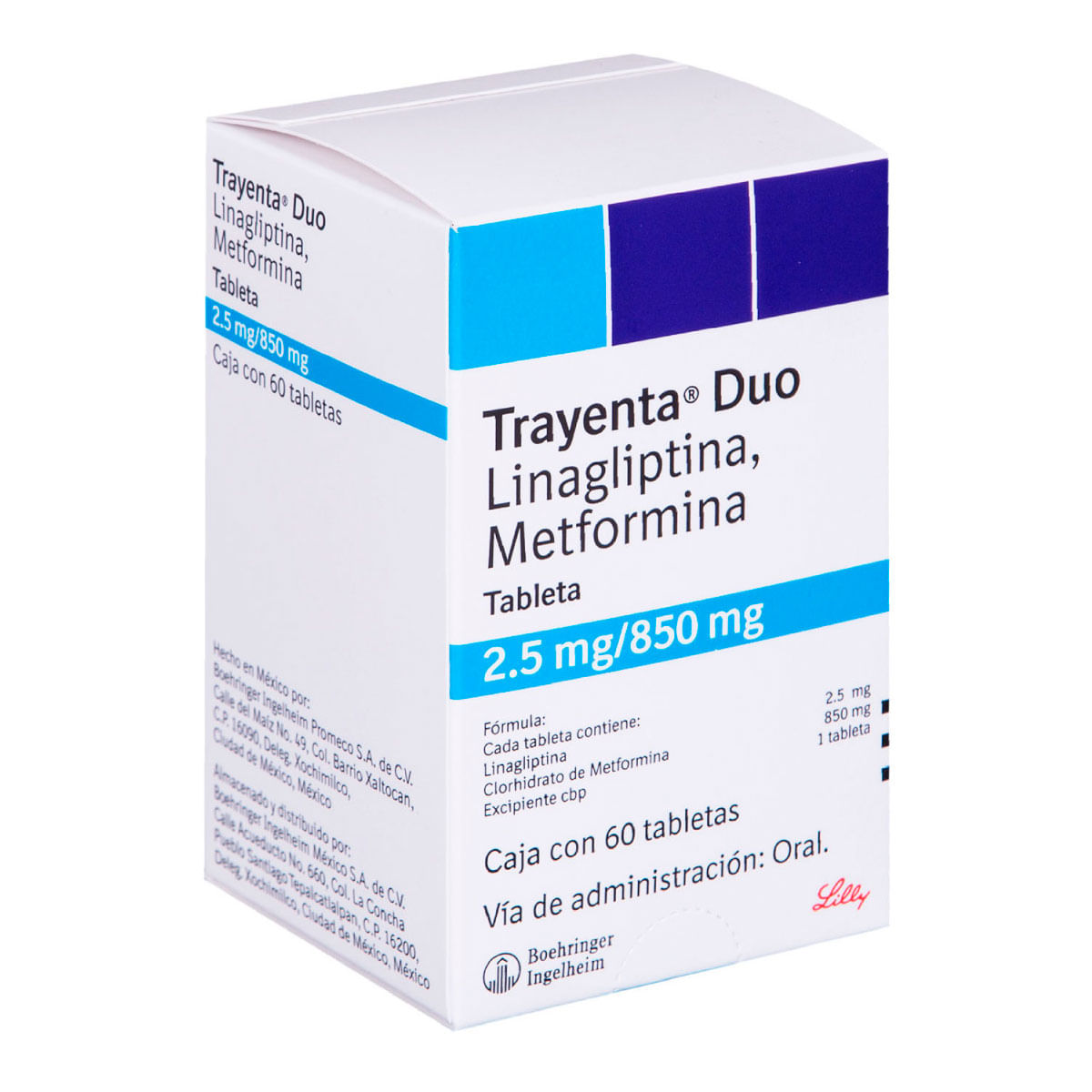 Tabletas Trayenta Duo 2.5mg/850mg Caja con 60 Tabletas