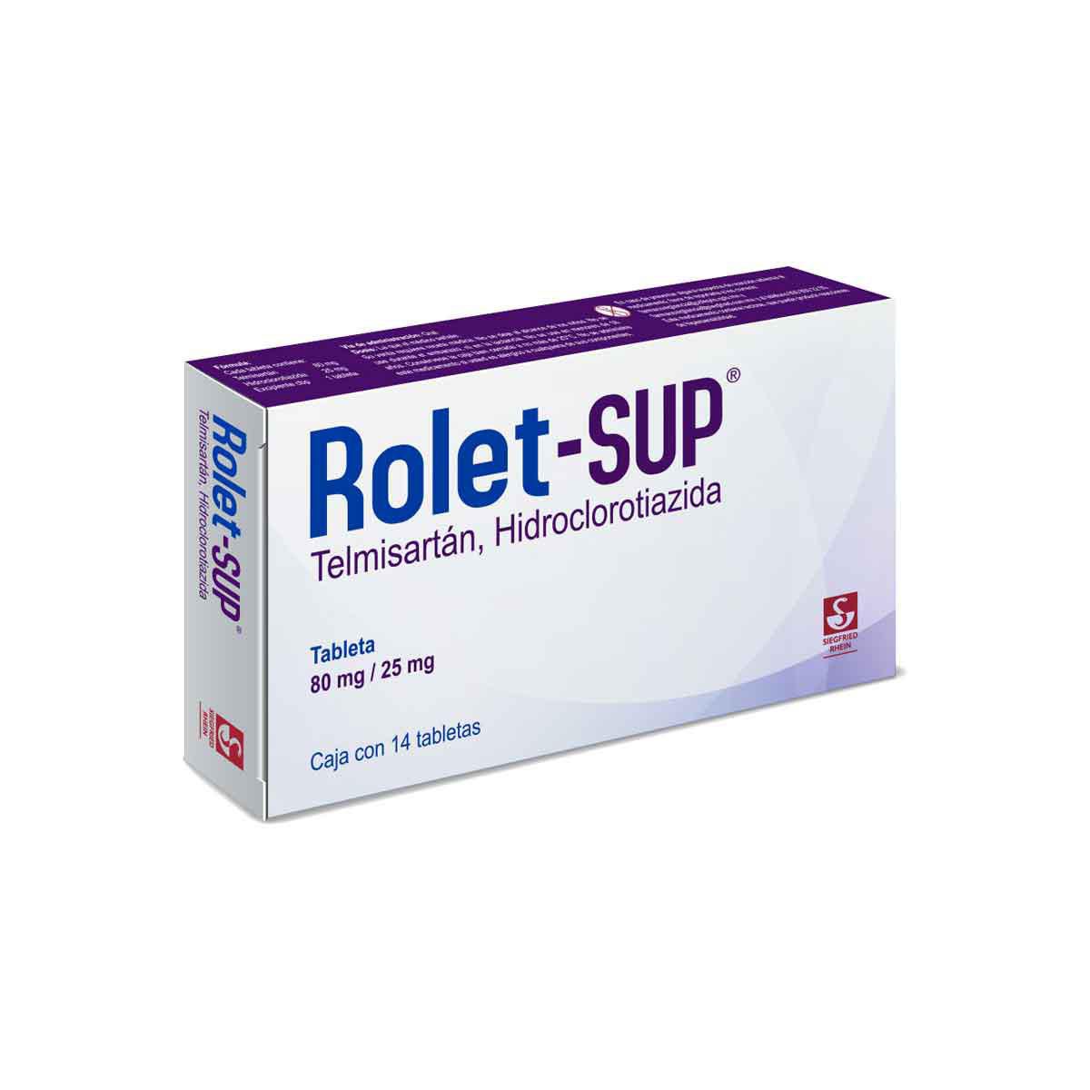 Rolet SUP 80 mg / 25 mg - Caja con 14 tabletas (Telmisartán e Hidrocloratiazida)