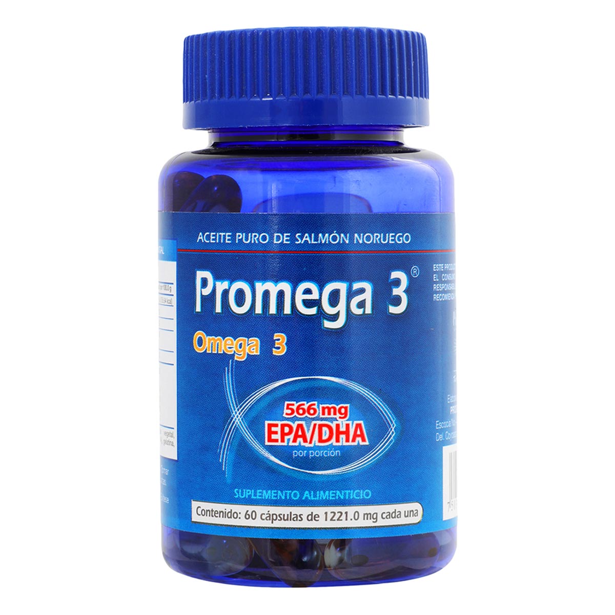 Suplemento Alimenticio Promega 3 EPA/DHA Frasco con 60 Cápsulas