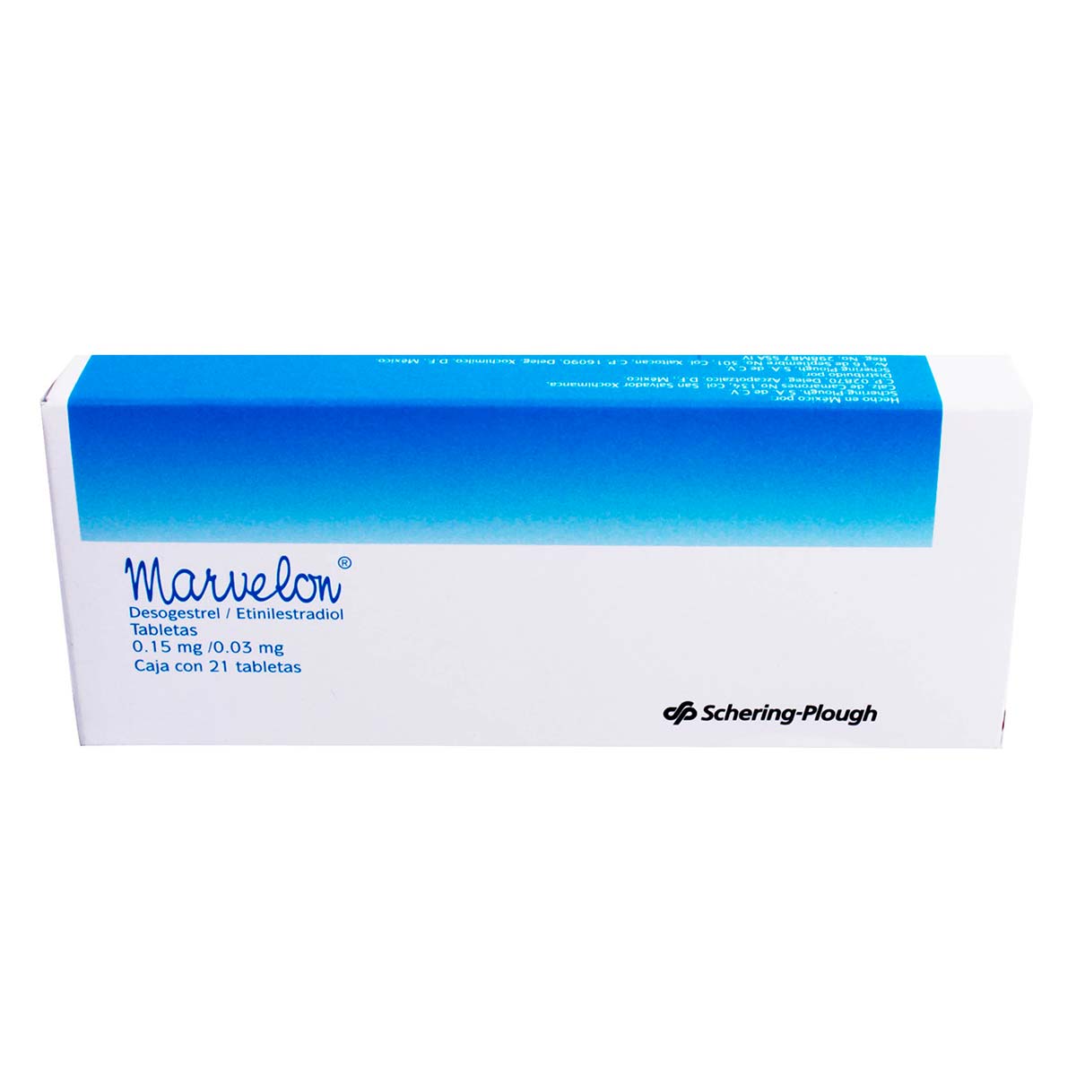 Tabletas Marvelon 0.15mg/0.03mg Caja con 21 Tabletas