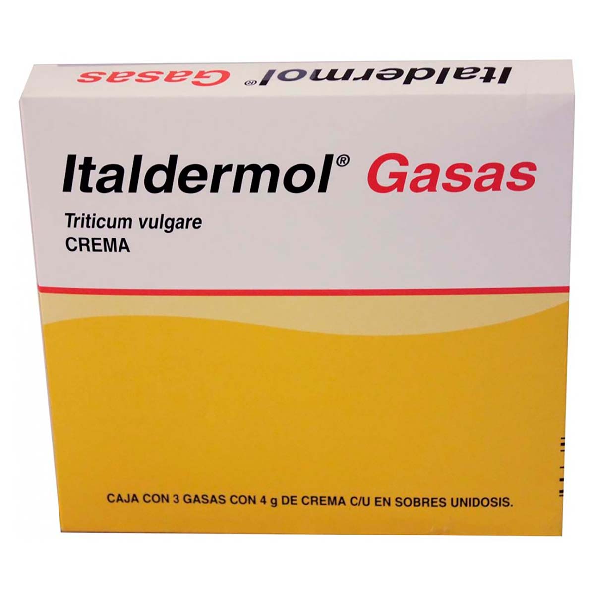 Crema Italdermol Gasas 150mg/g Caja con 3 Gasas con 4g de Crema