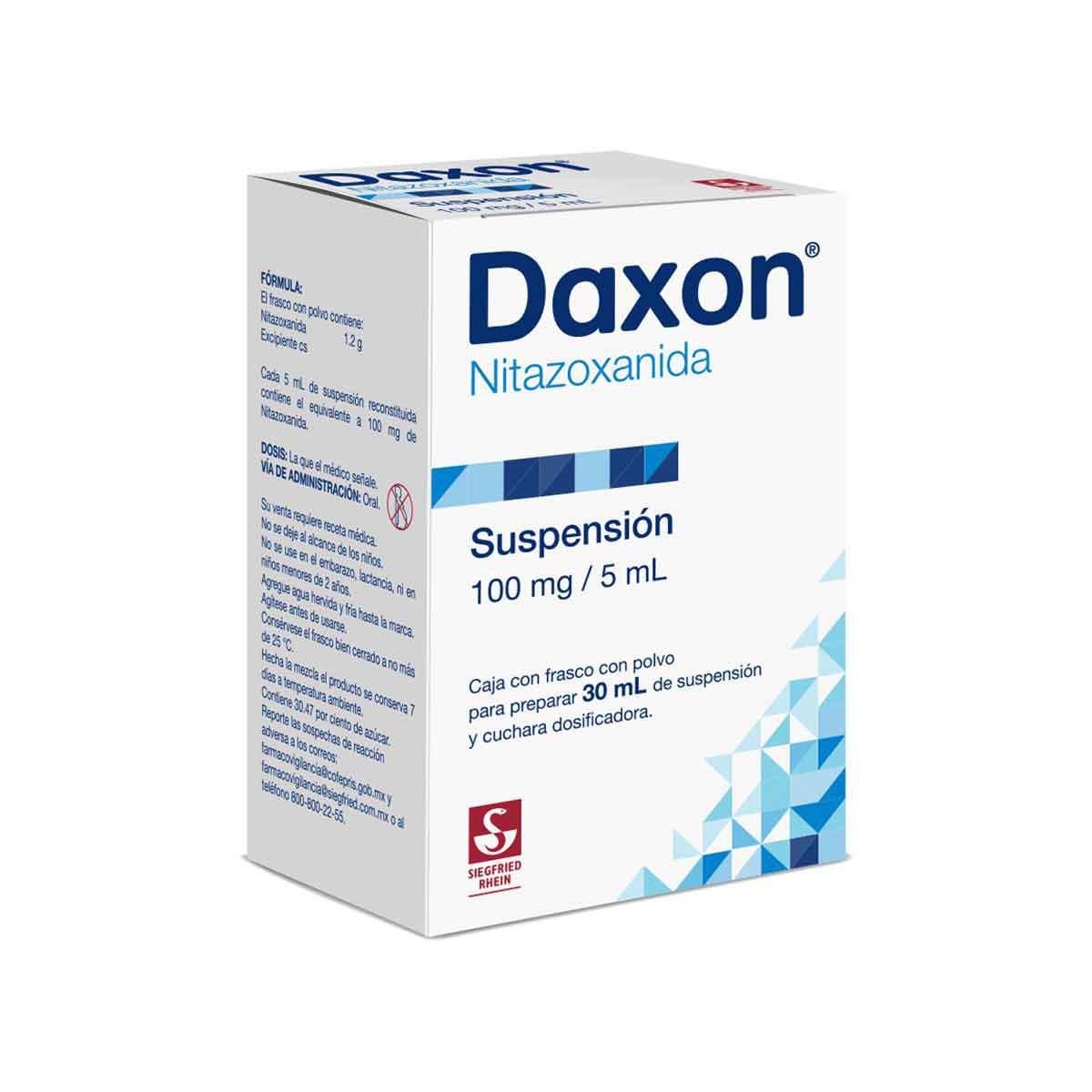 Daxon 100 mg / 5 ml - Frasco con polvo para suspensión 30 ml (Nitazoxanida)