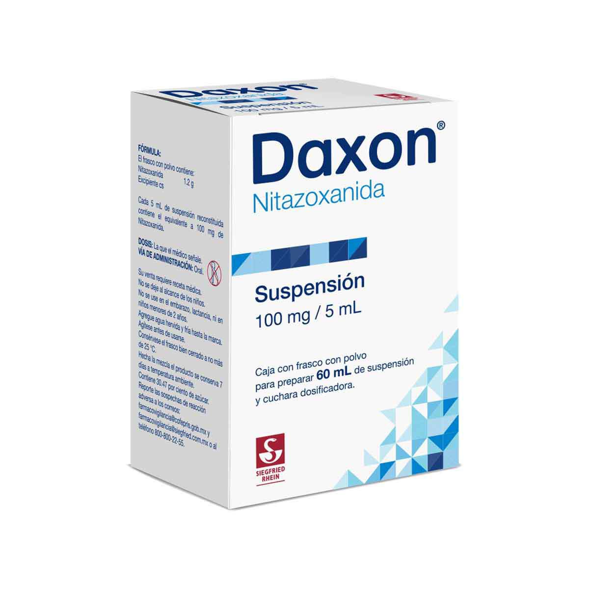 Daxon 100 mg / 5 ml - Frasco con polvo para suspensión 60 ml (Nitazoxanida)