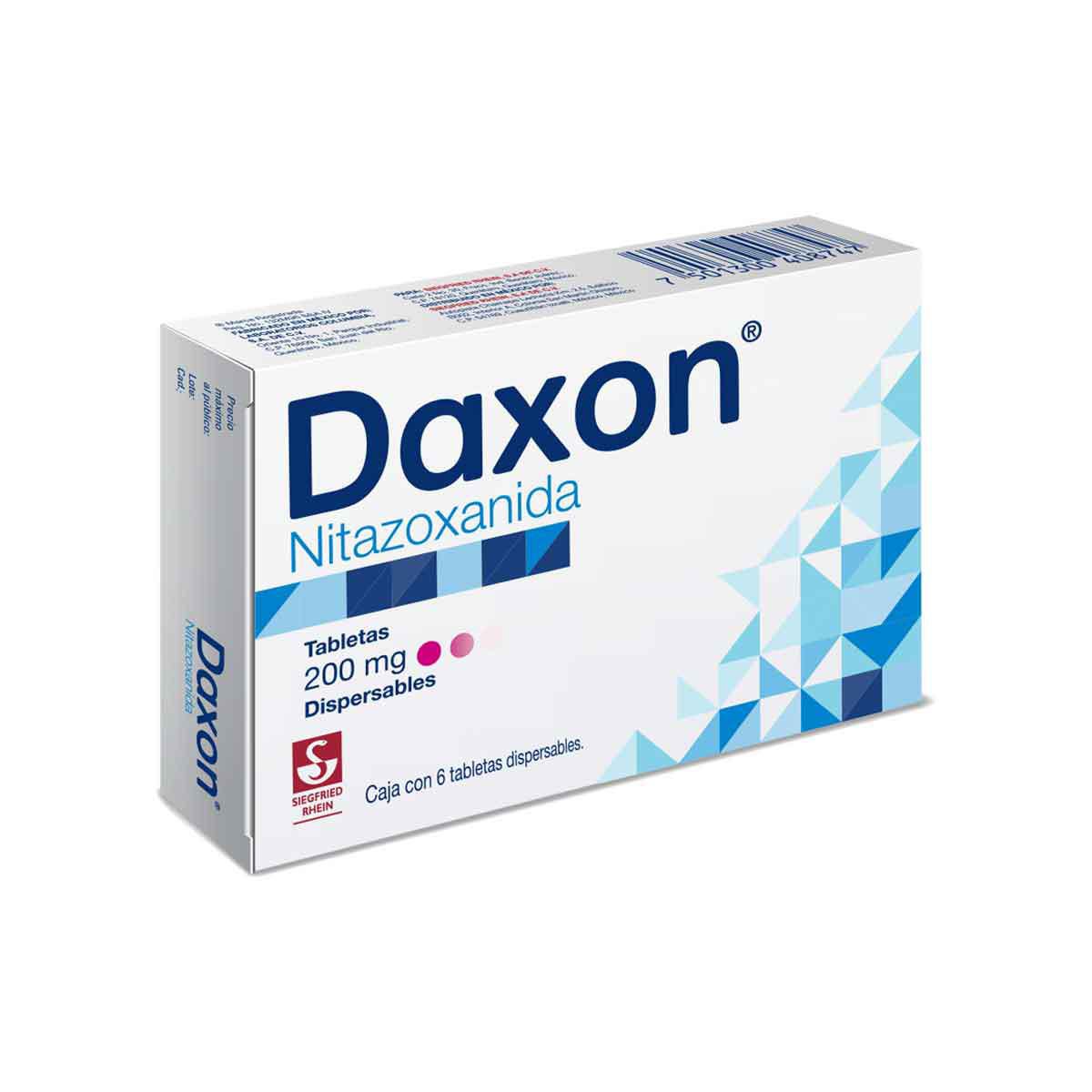 Daxon 200 mg - Caja con 6 tabletas (Nitazoxanida)