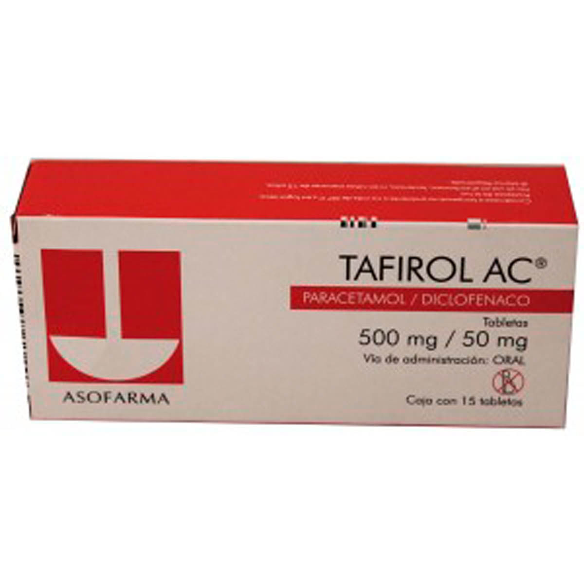 Tabletas Tafirol AC 500mg/50mg Caja con 15 Tabletas
