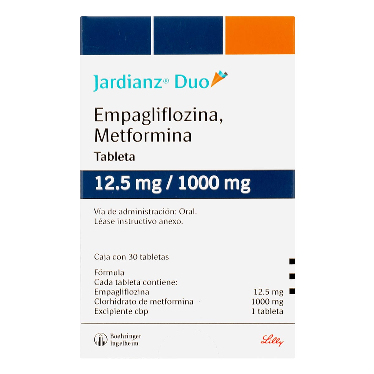 Tabletas Jardianz-Duo 12.5mg/1000mg Caja con 30 Tabletas