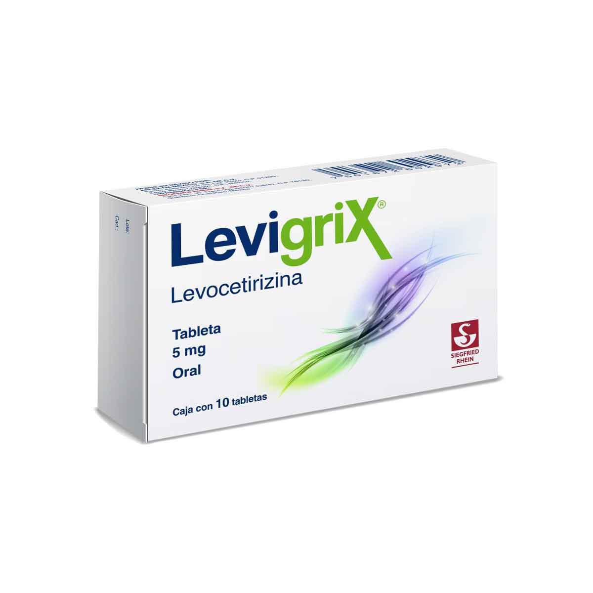 Levigrix 5 mg - Caja con 10 tabletas (Levocetirizina)