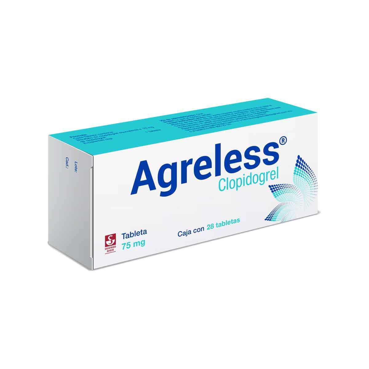 Agreless 75 mg - Caja con 28 tabletas (Clopidogrel)