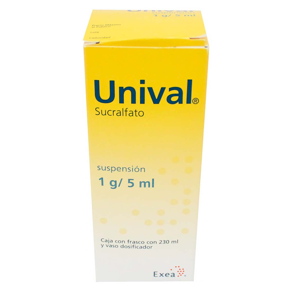 Suspensión Unival 1g/5ml Frasco con 230ml y Vaso Dosificador