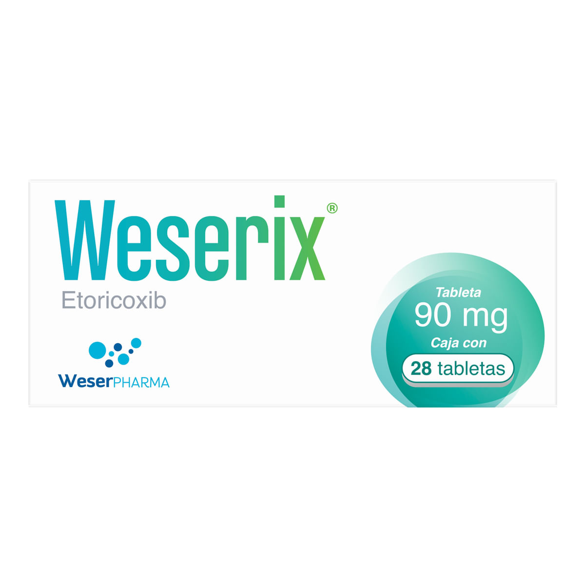 Weserix Etoricoxib 90mg Caja con 28 Tabletas