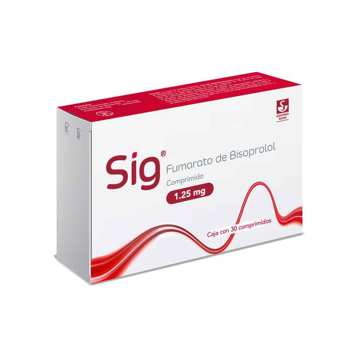 Sig 1.25 mg - Caja con 30 comprimidos (Bisoprolol)