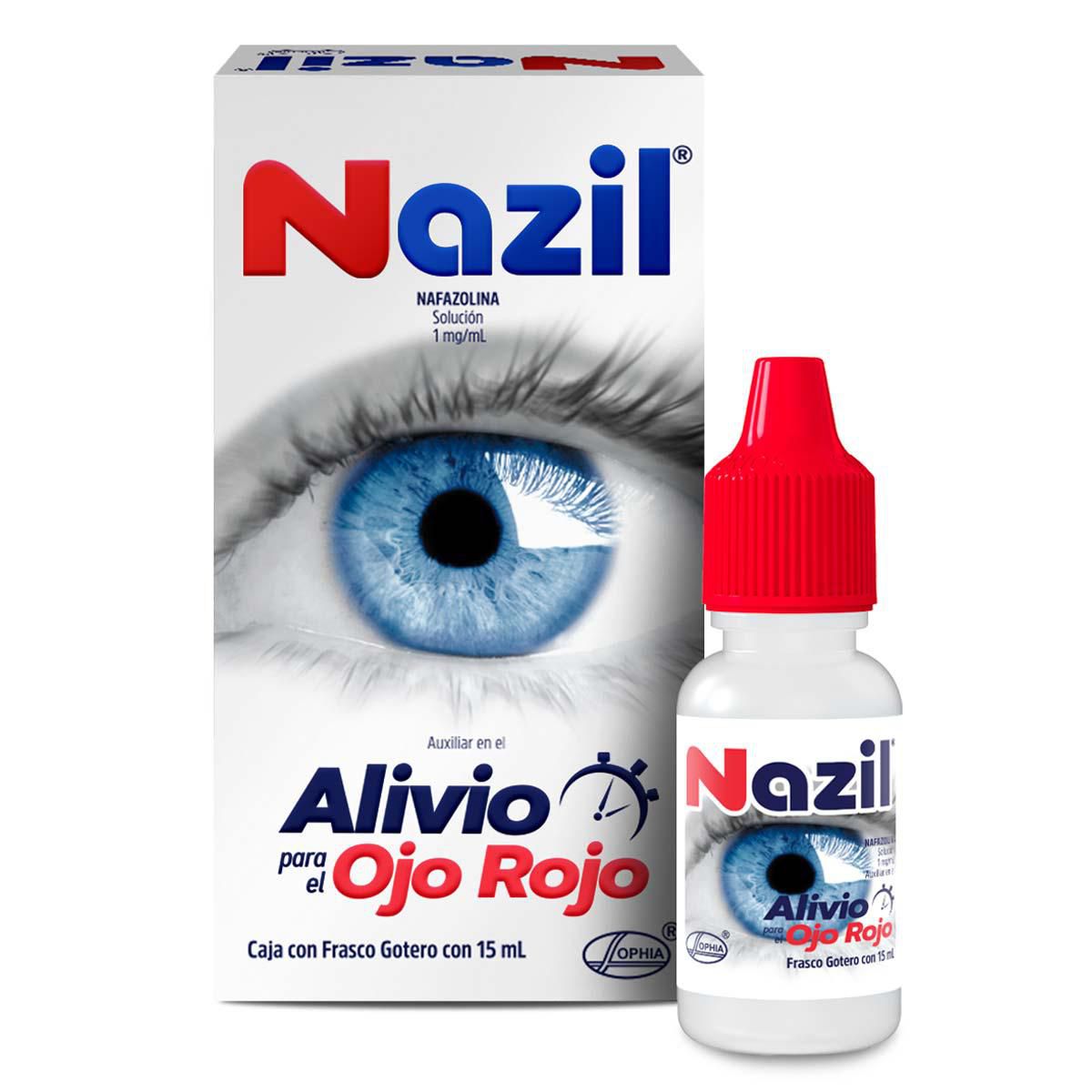 Gotas Oftálmicas Nazil Ofteno Alivio para el Ojo Rojo 15ml