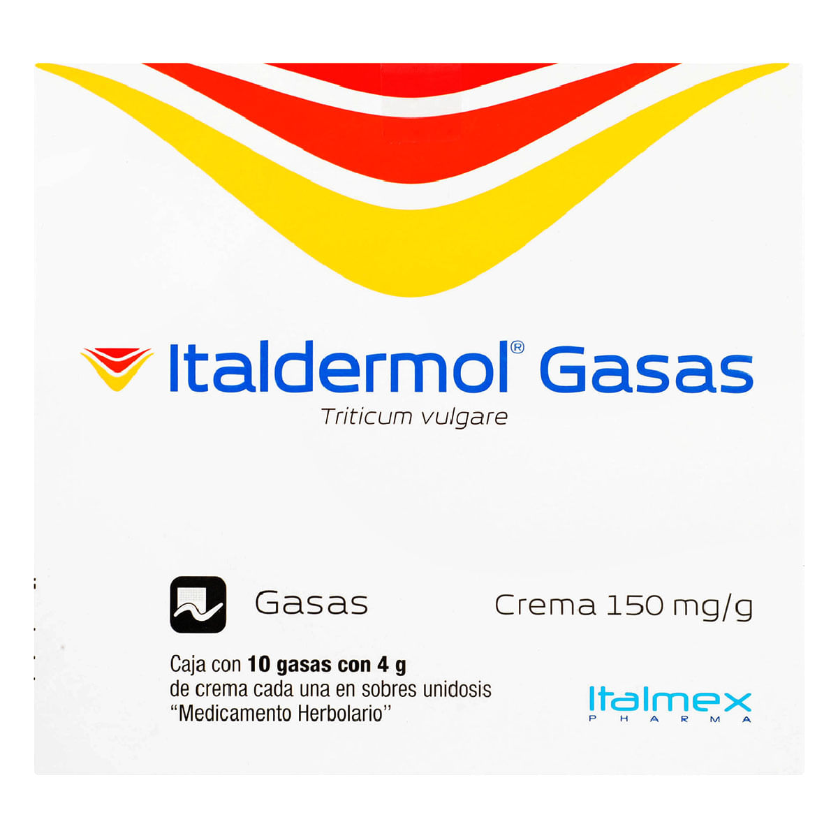 Crema Italdermol Gasas 150mg/g Caja con 10 Gasas con 4g de Crema