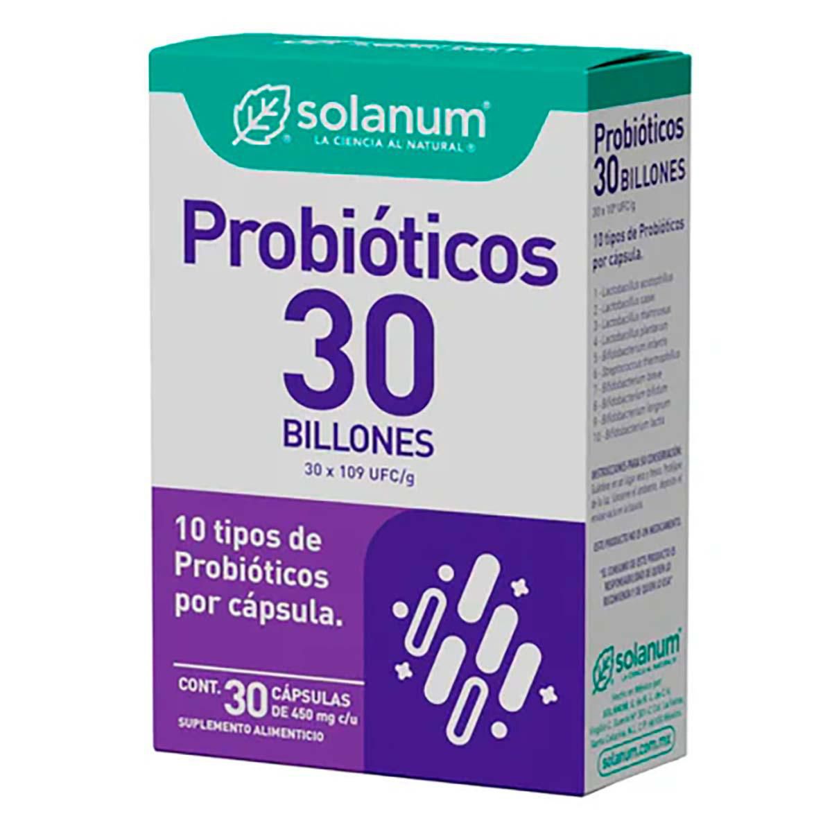 Probióticos Solanum 30 Billones 30 Cápsulas