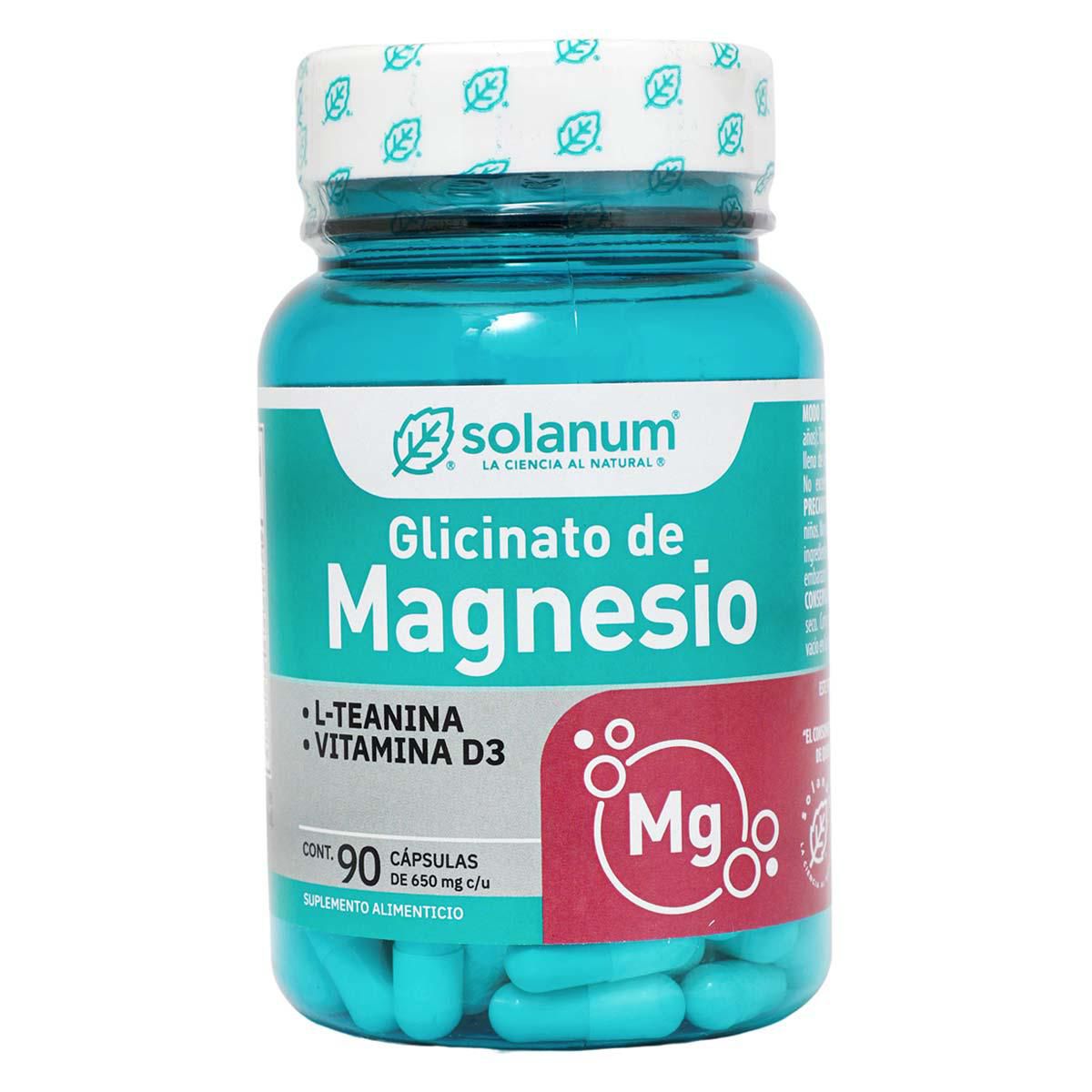 Suplemento Alimenticio Solanum Glicinato de Magnesio 90 Cápsulas