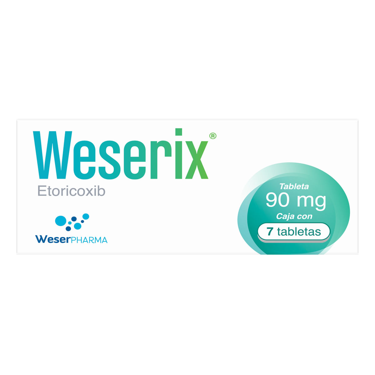 Weserix Etoricoxib 90mg con 7 Tabletas