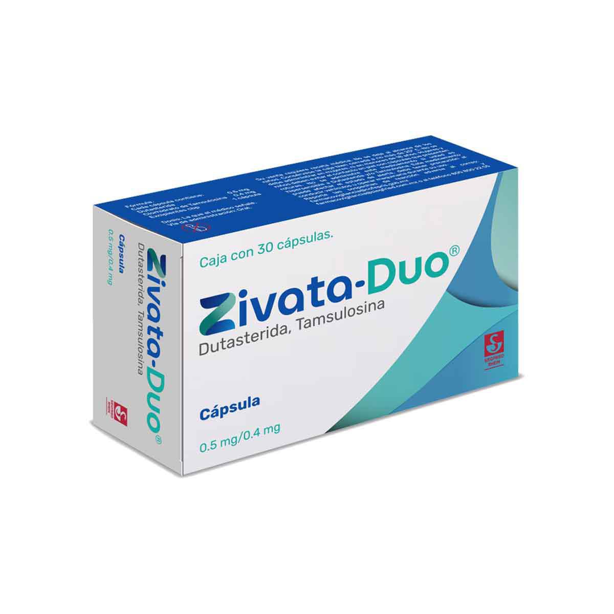 Zivata Duo 0.5 mg / 0.4 mg - Caja con 30 cápsulas (Dutasterida y Tamsulosina)