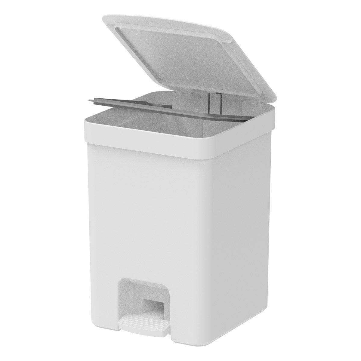 Basurero Zylku Trium 12l Pedal Blanco Ou